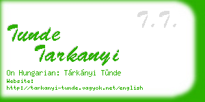 tunde tarkanyi business card